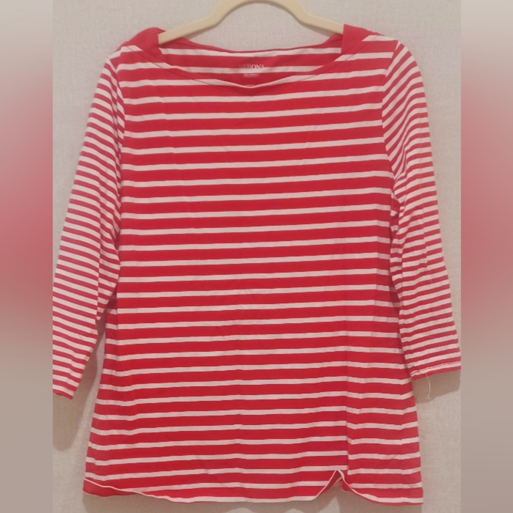 Merona Striped Red and White Blouse